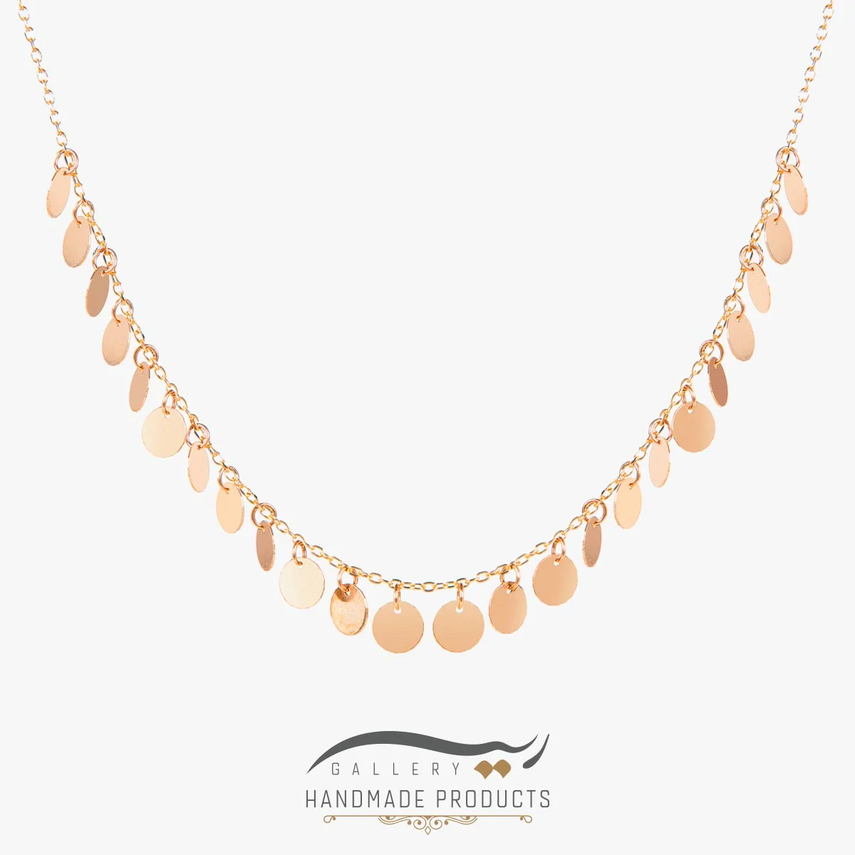 01-Ri3-5247-Gold گردنبند طلا زنانه پولکی