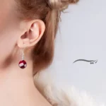 گوشواره نقره زنانه عقیق سرخ