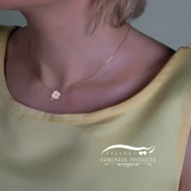 گردنبند طلا زنانه طرح گشنیز