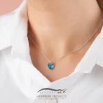 گردنبند نقره زنانه سواروسکی قلب آبی