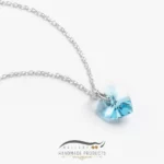 گردنبند نقره زنانه سواروسکی قلب آبی