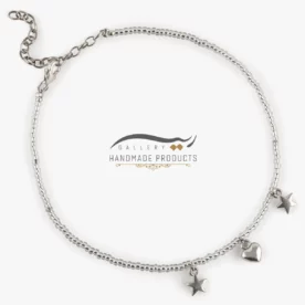 پابند نقره زنانه مدل ستاره و قلب