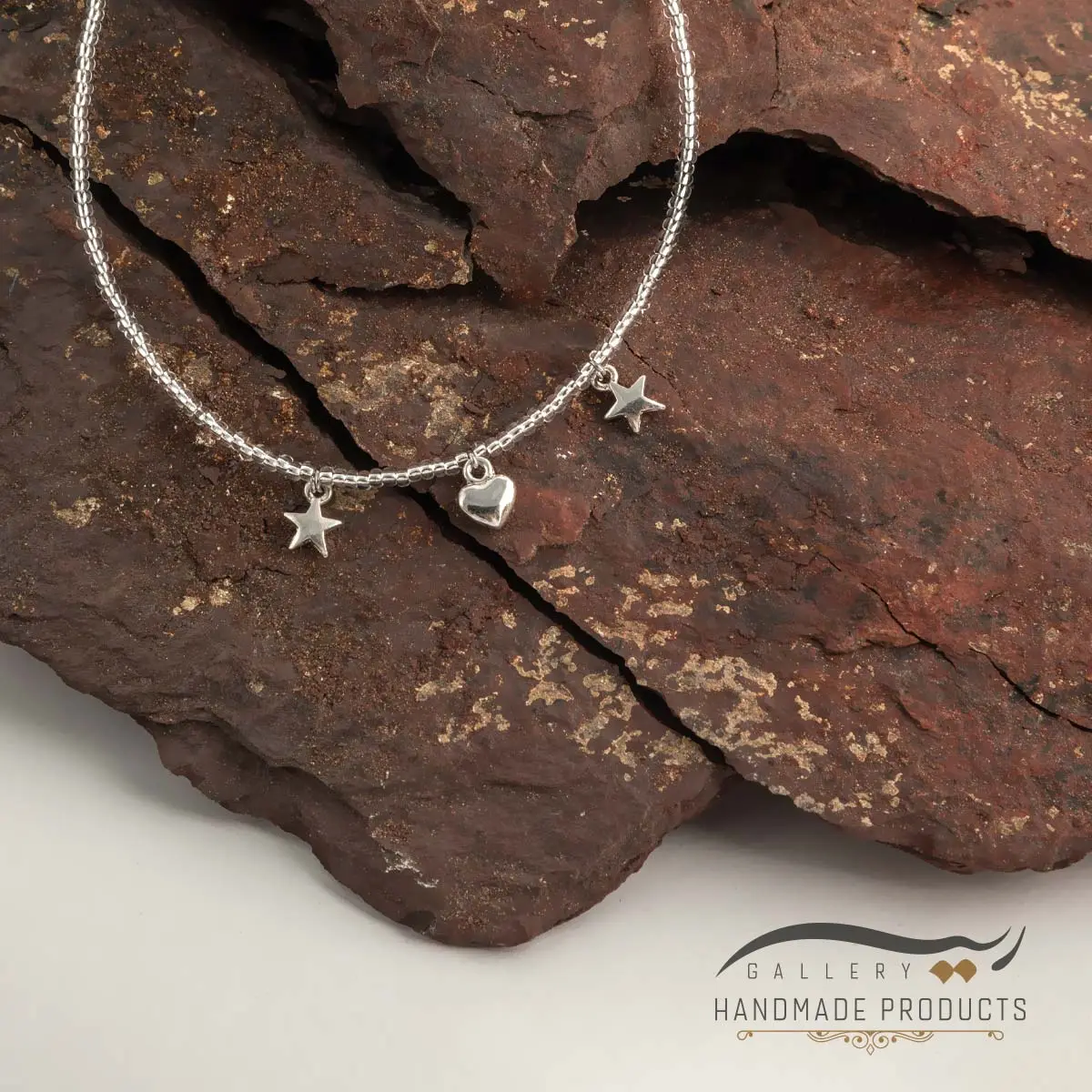 پابند نقره زنانه مدل ستاره و قلب