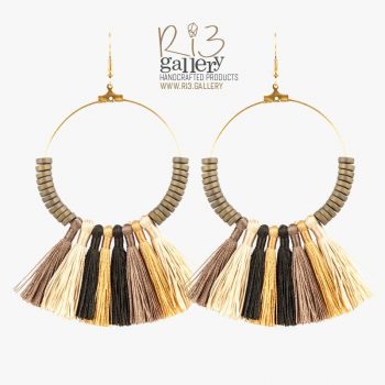 گوشواره حلقه ای سنگ حدید