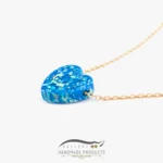 گردنبند اوپال قلب سبزآبی