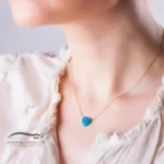 گردنبند اوپال قلب سبزآبی