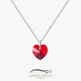 گردنبند نقره زنانه سواروسکی قلب قرمز