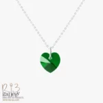 گردنبند نقره زنانه سواروسکی قلب سبز