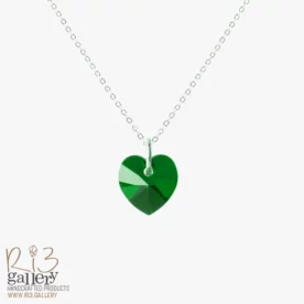 گردنبند نقره زنانه سواروسکی قلب سبز