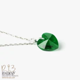 گردنبند نقره زنانه سواروسکی قلب سبز