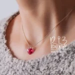 گردنبند نقره زنانه سواروسکی قلب صورتی