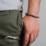دستبند مردانه نقره سنگ دراگون (ساخته شده از نقره، سنگ دراگون و اونیکس )