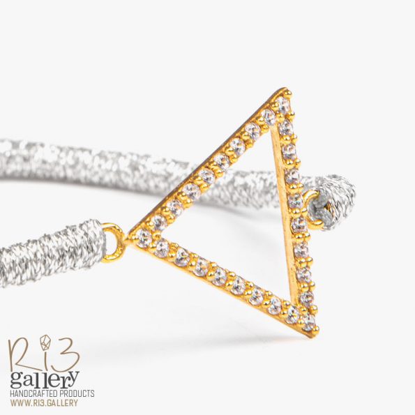 دستبند طلای زنانه مثلثی | دارای 0.700 گرم طلای 18 عیار