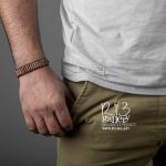 دستبند مردانه چرمی چوب کافه ریسه