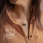 گردنبند طلا زنانه طرح ژئود ذغالی