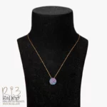 گردنبند طلا زنانه طرح ژئود مولتی‌کالر