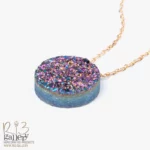 گردنبند طلا زنانه طرح ژئود مولتی‌کالر