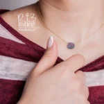 گردنبند طلا زنانه طرح ژئود مولتی‌کالر
