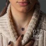 گردنبند طلا زنانه طرح ژئود مشکی