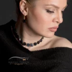 گردنبند طلا زنانه عقیق رگه دار