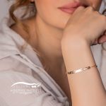 مدل دستبند طلا زنانه طرح سنگ مکعبی