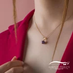 پلاک طلا زنانه مروارید سیاه