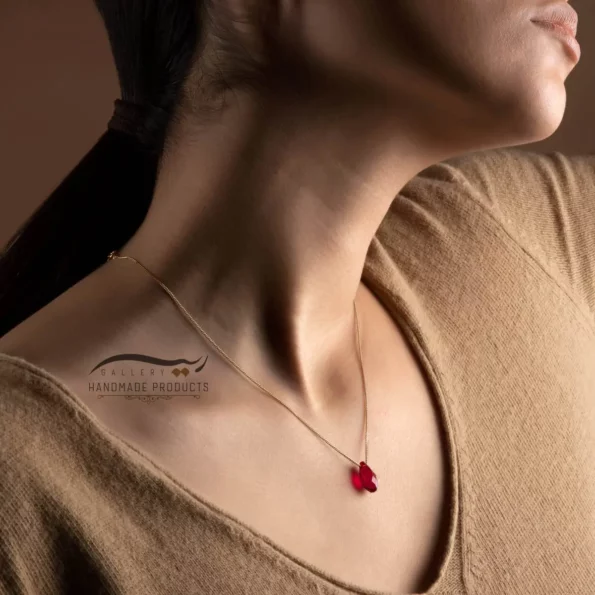 گردنبند طلا زنانه عقیق اشکی