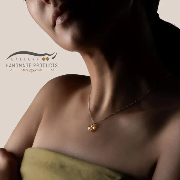 گردنبند نقره زنانه سواروسکی قلب شامپاینی