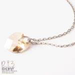 گردنبند نقره زنانه سواروسکی قلب شامپاینی