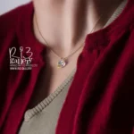 گردنبند نقره زنانه سواروسکی قلب شامپاینی