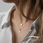 گردنبند طلا زنانه طرح پر