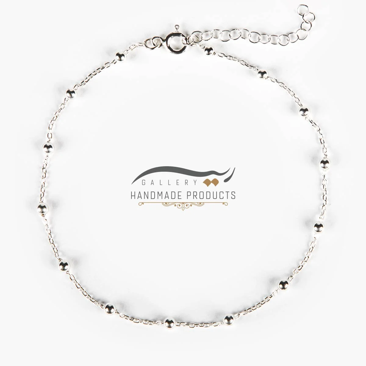 پابند نقره زنانه توپی