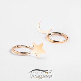عکس گوشواره طلا زنانه ماه و ستاره