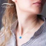 گردنبند نقره زنانه اوپال برف آبی