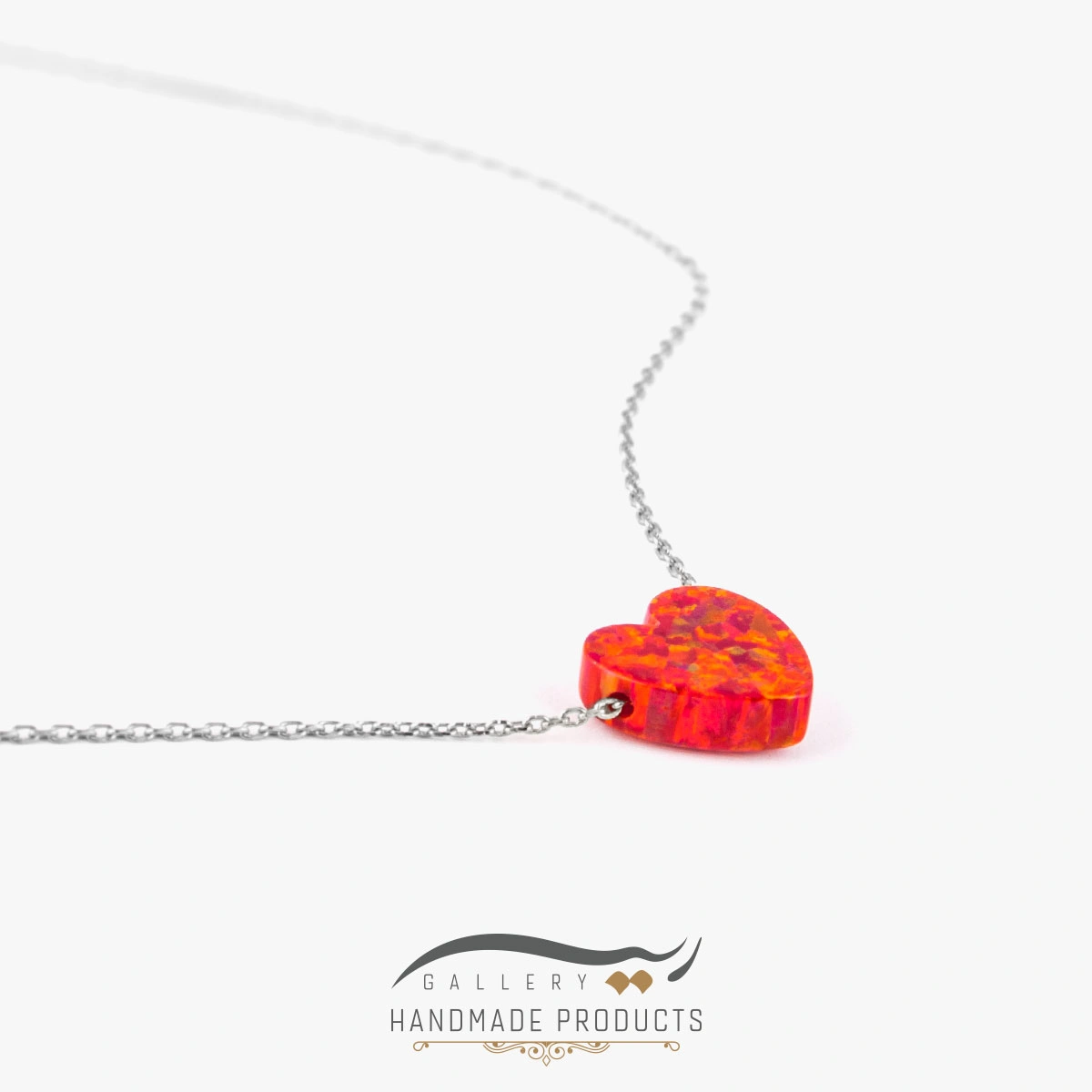 02-Ri3-5268-Silver گردنبند نقره زنانه اوپال قلب قرمز