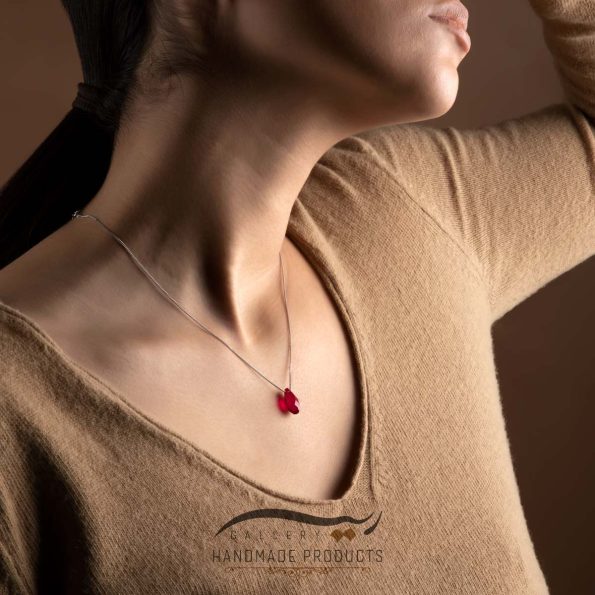 مدل گردنبند نقره زنانه عقیق اشکی