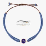 دستبند طلا زنانه چشم نظر (ساخته شده از طلا و سنگ افغان)