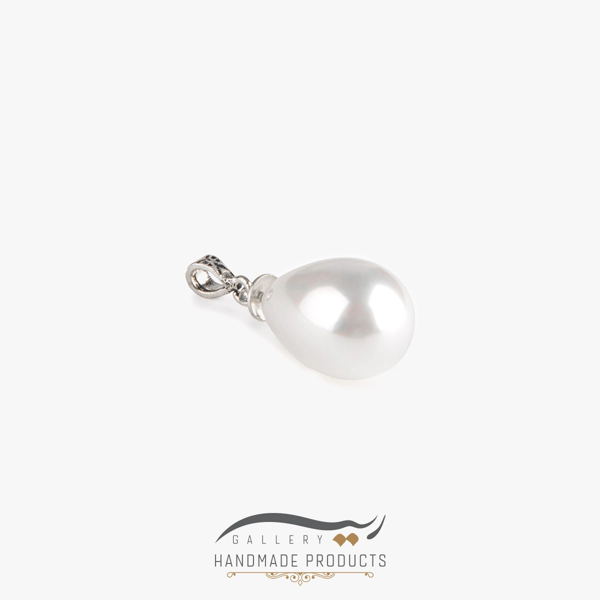 پلاک نقره زنانه صدف اشکی