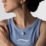 پلاک نقره زنانه صدف اشکی