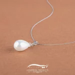 پلاک نقره زنانه صدف اشکی