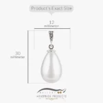 پلاک نقره زنانه صدف اشکی