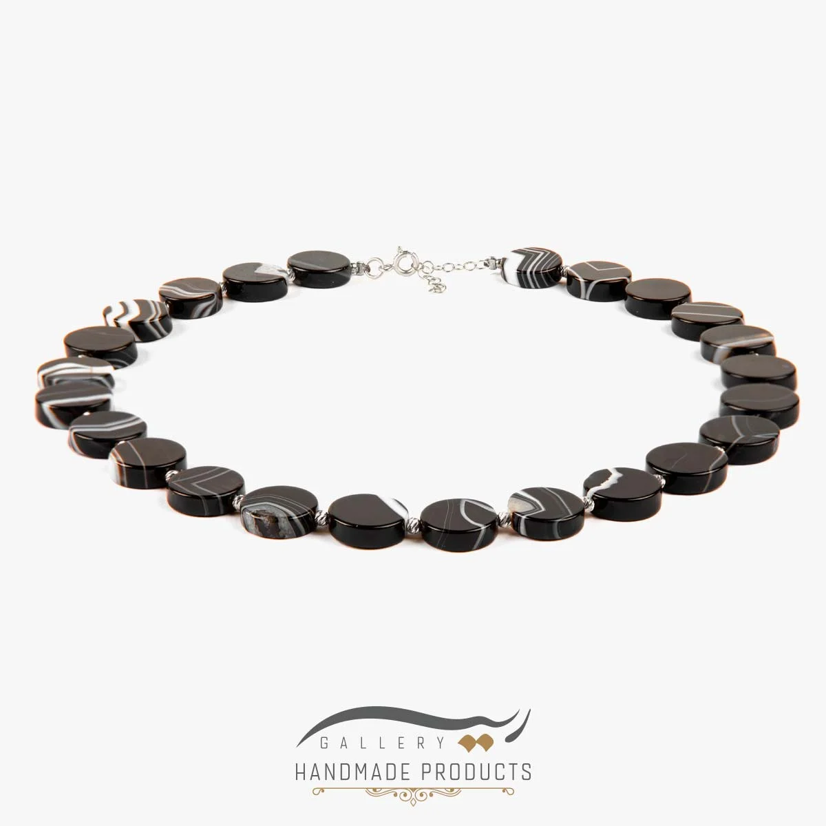 گردنبند نقره زنانه عقیق رگه دار