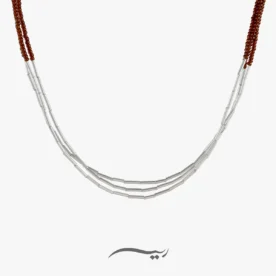گردنبند نقره زنانه سیلویا (ساخته شده از نقره و منجوق)