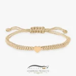 دستبند طلا زنانه قلب بافت