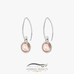 گوشواره نقره زنانه کوارتز صورتی