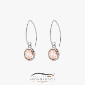 گوشواره نقره زنانه کوارتز صورتی