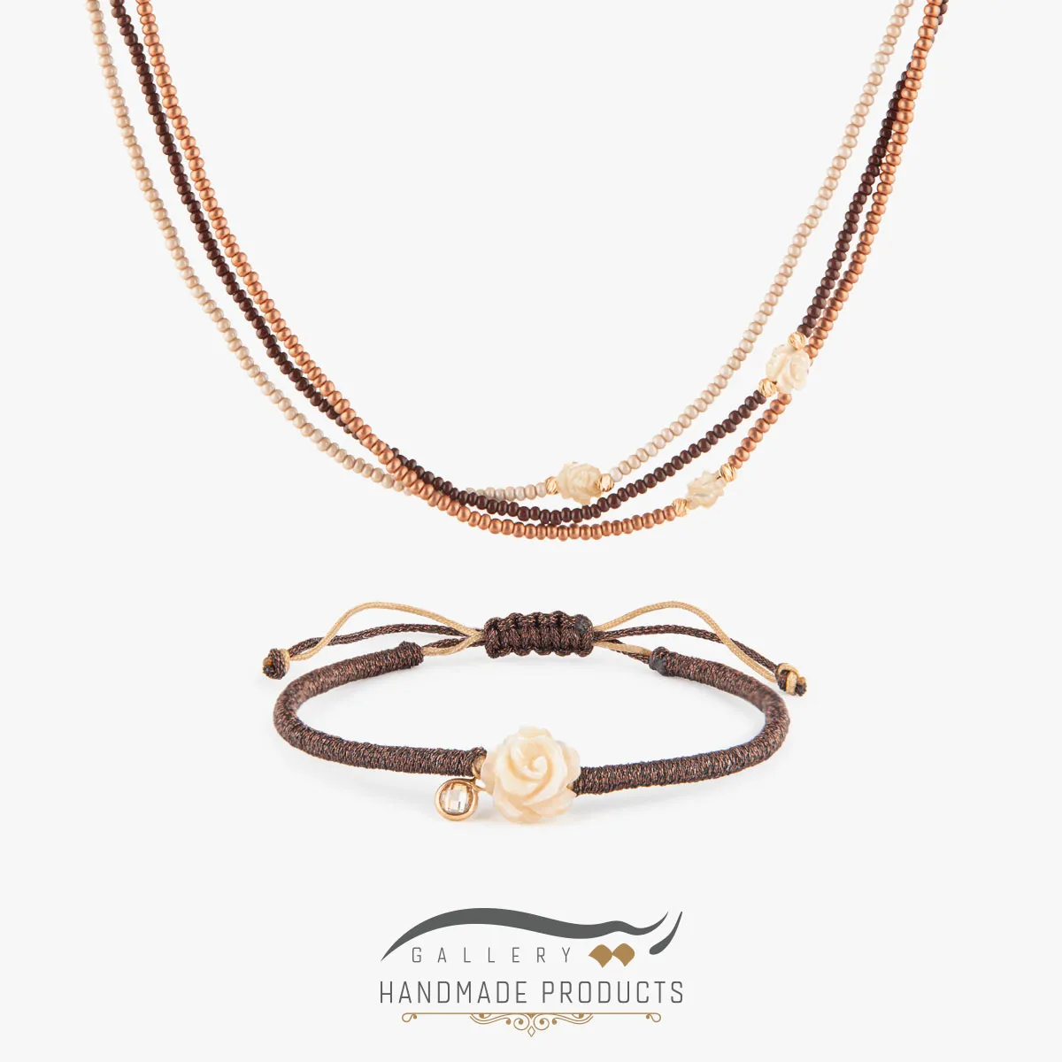 نیم‌ست طلا زنانه رز موکا