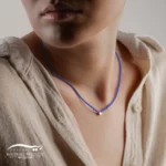 گردنبند طلا زنانه ستاره آبی ( ساخته شده از منجوق و طلا)