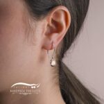 گوشواره نقره زنانه کوارتز صورتی