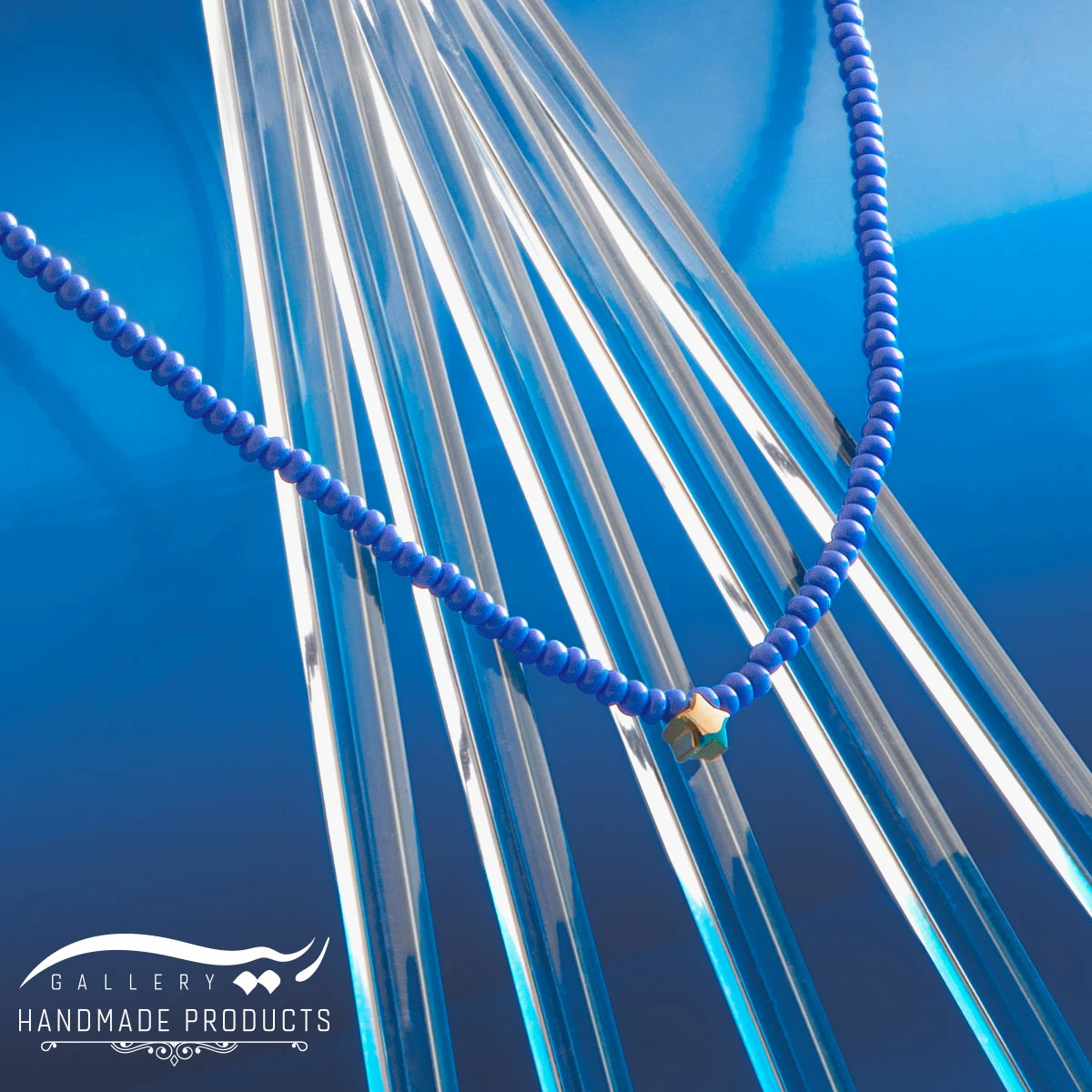 گردنبند طلا زنانه ستاره آبی